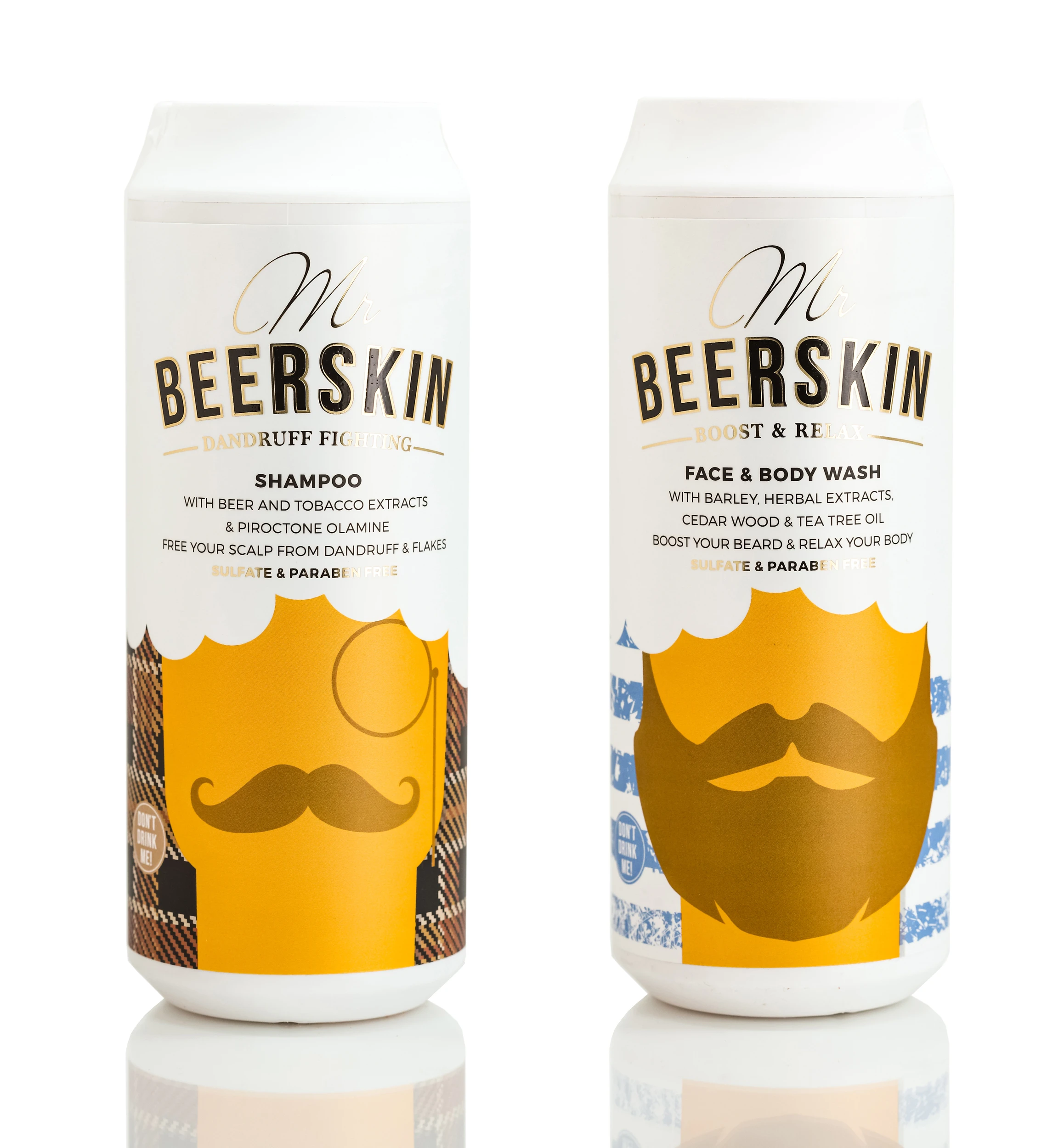 Poklon set šampon Dandruff fighting + kupka za lice i telo Boost & Relax  2 x 440 ml Mr Beerskin